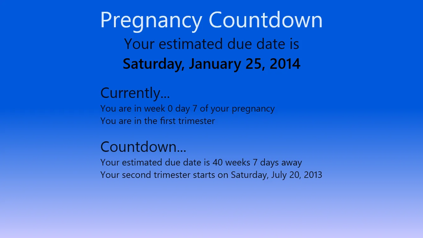 Pregnancy Countdown screenshot 1