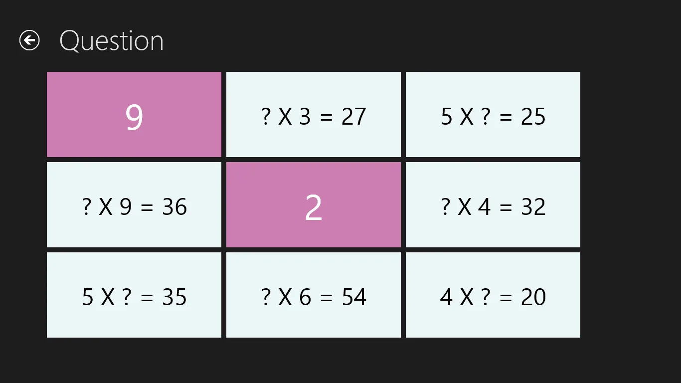 Multiplication times table screenshot 4