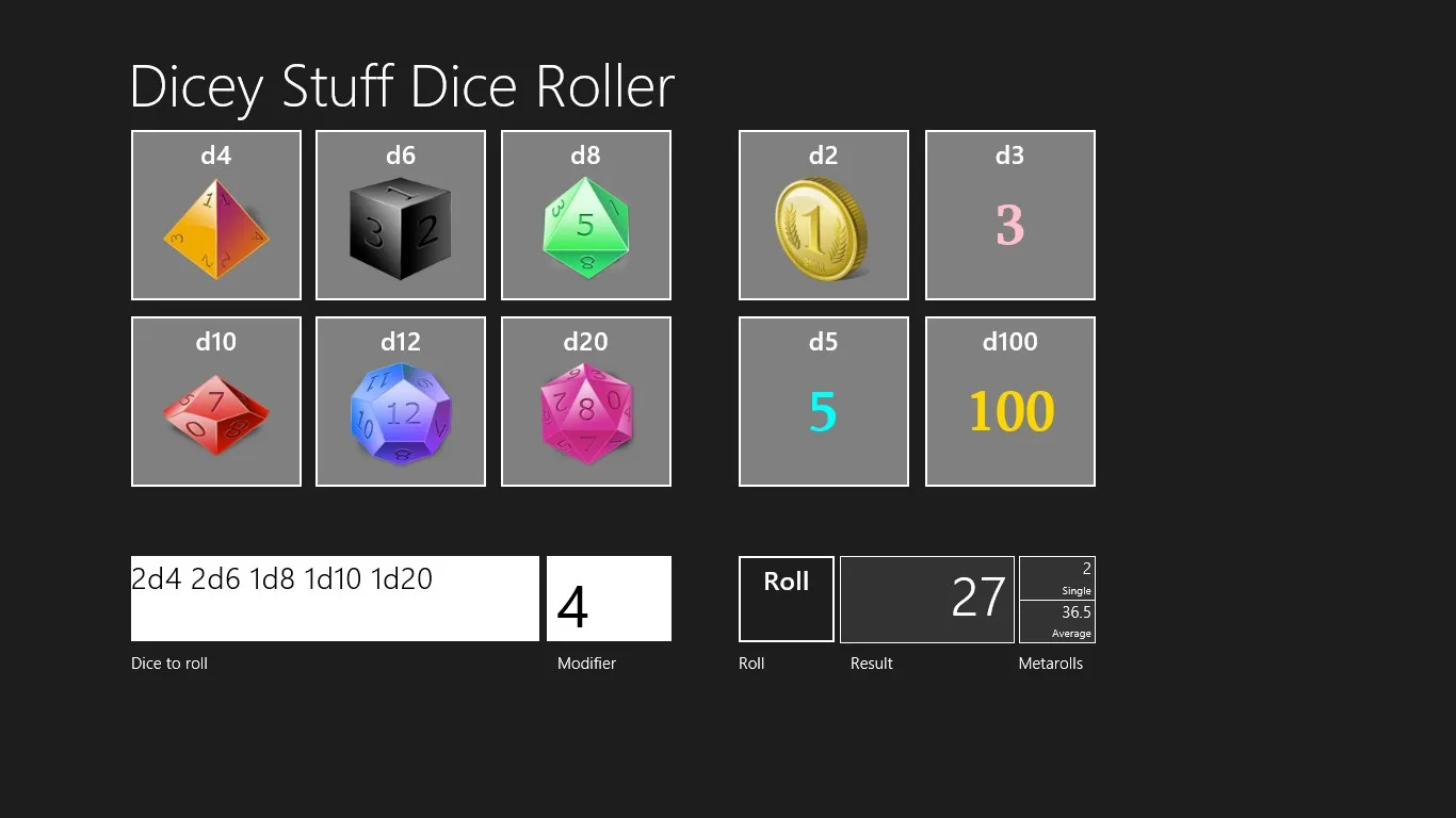 Dicey Stuff Dice Roller screenshot 1