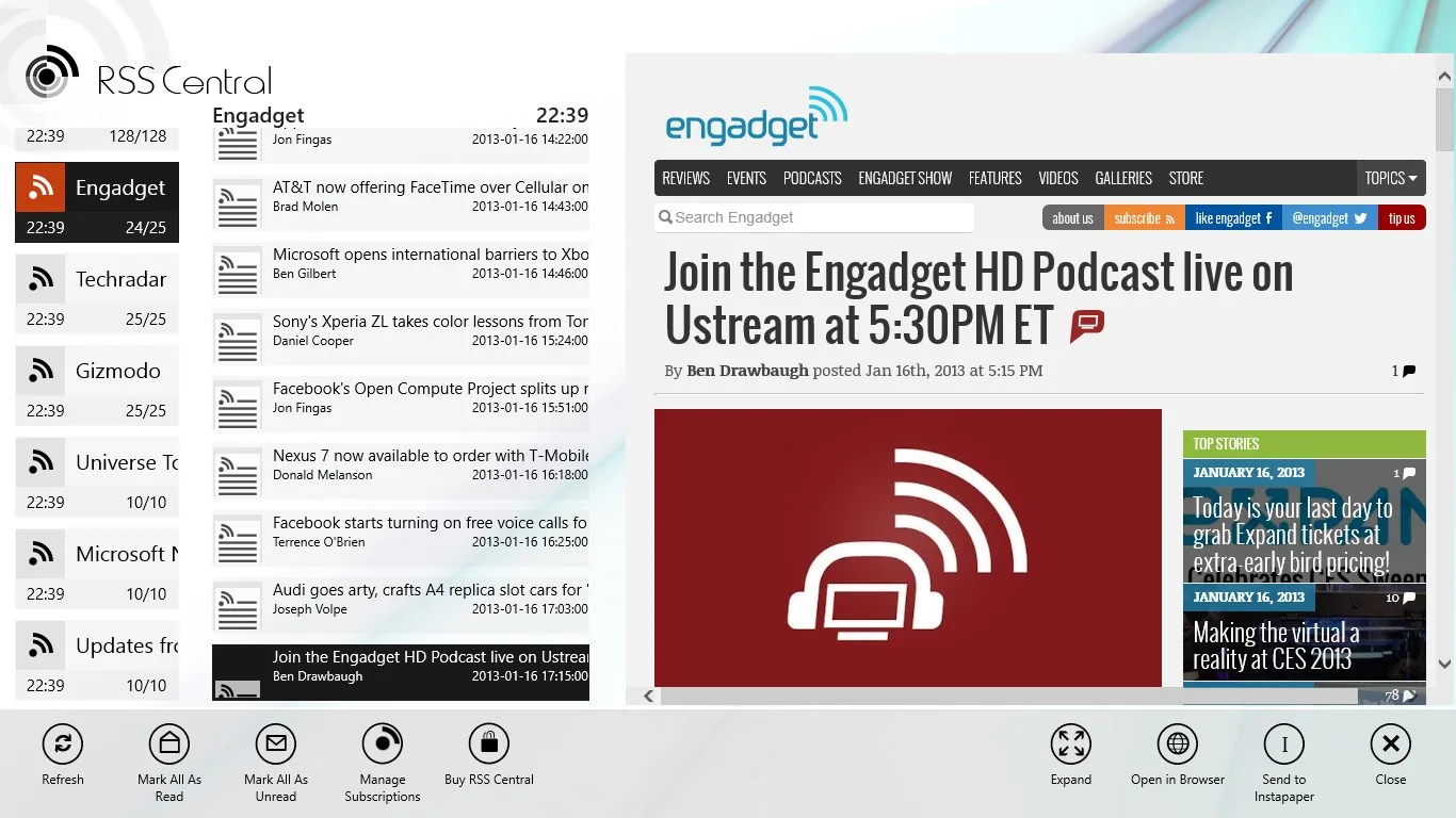 RSS Central screenshot 3
