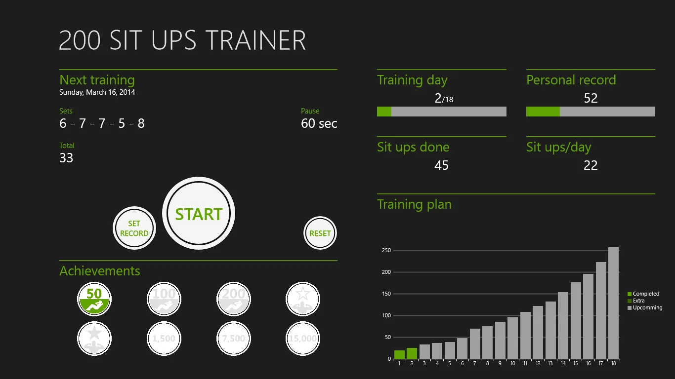 200 Sit Ups Trainer screenshot 1