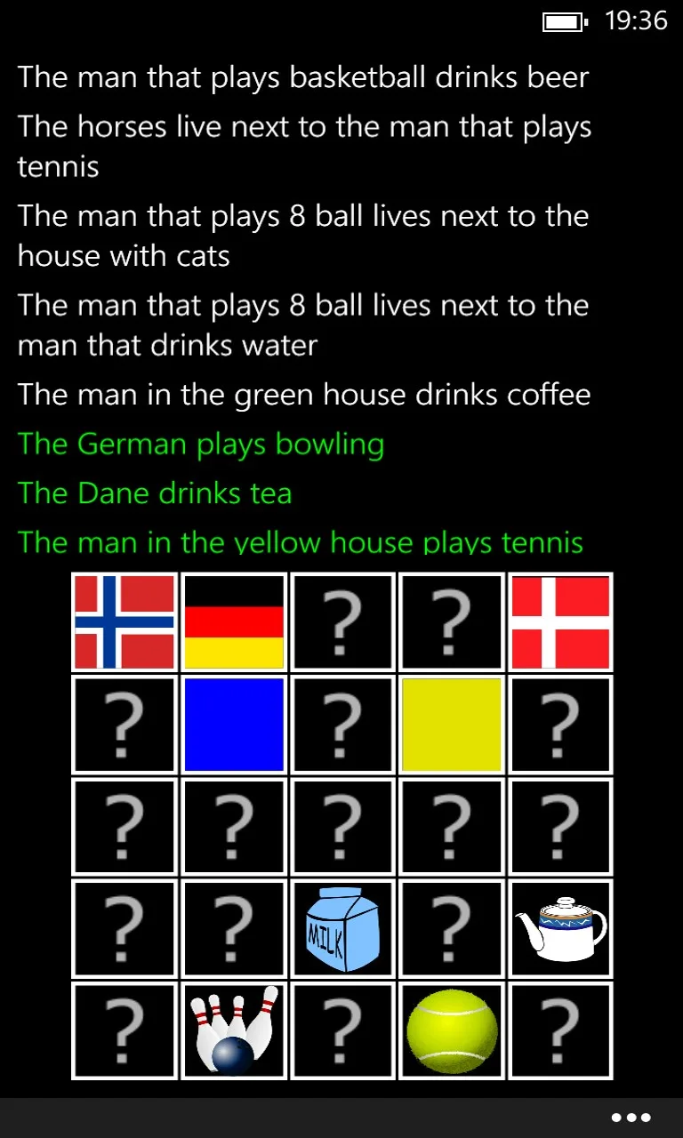 Einstein's Riddle screenshot 2