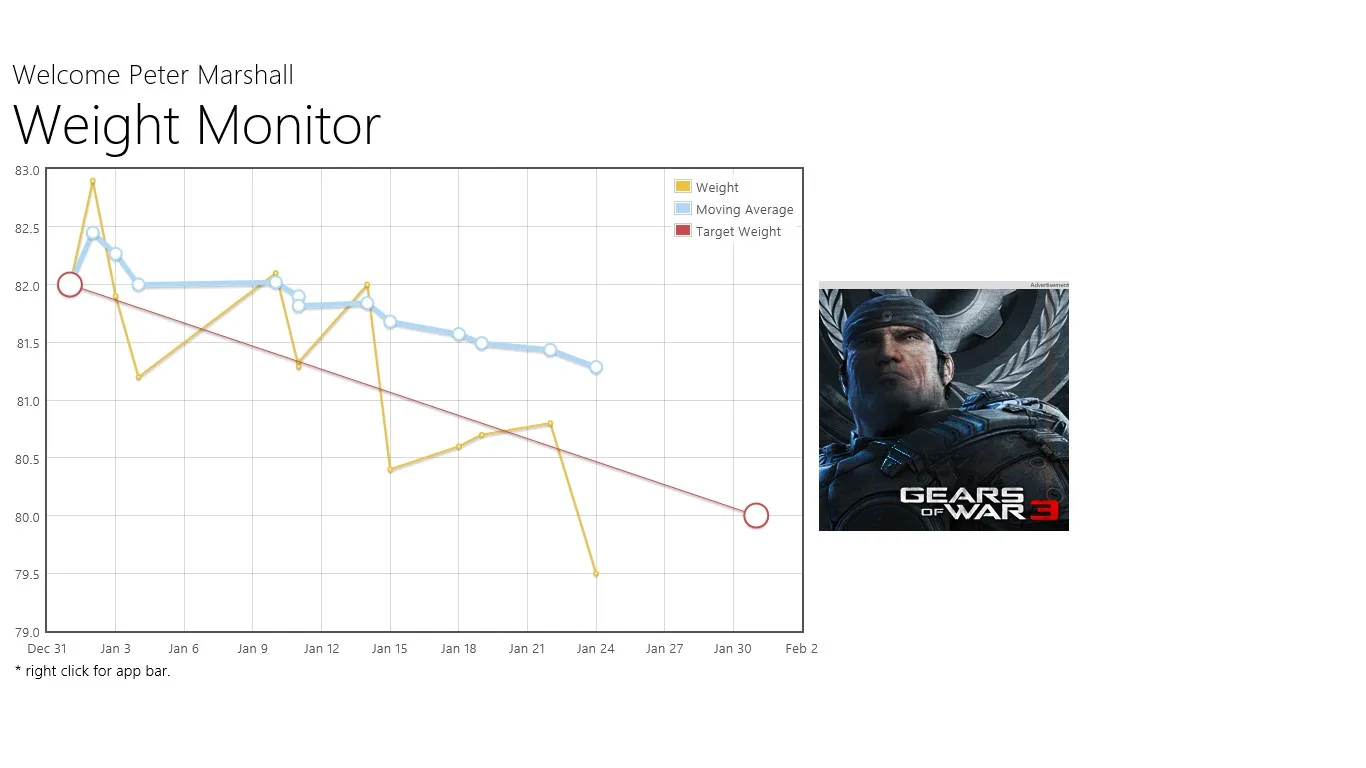 Weight Monitor screenshot 1