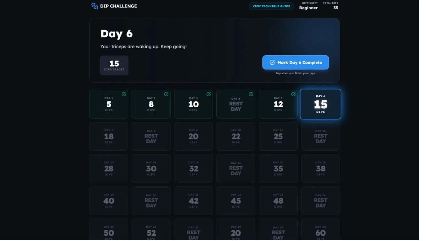 Dip challenge screenshot 3