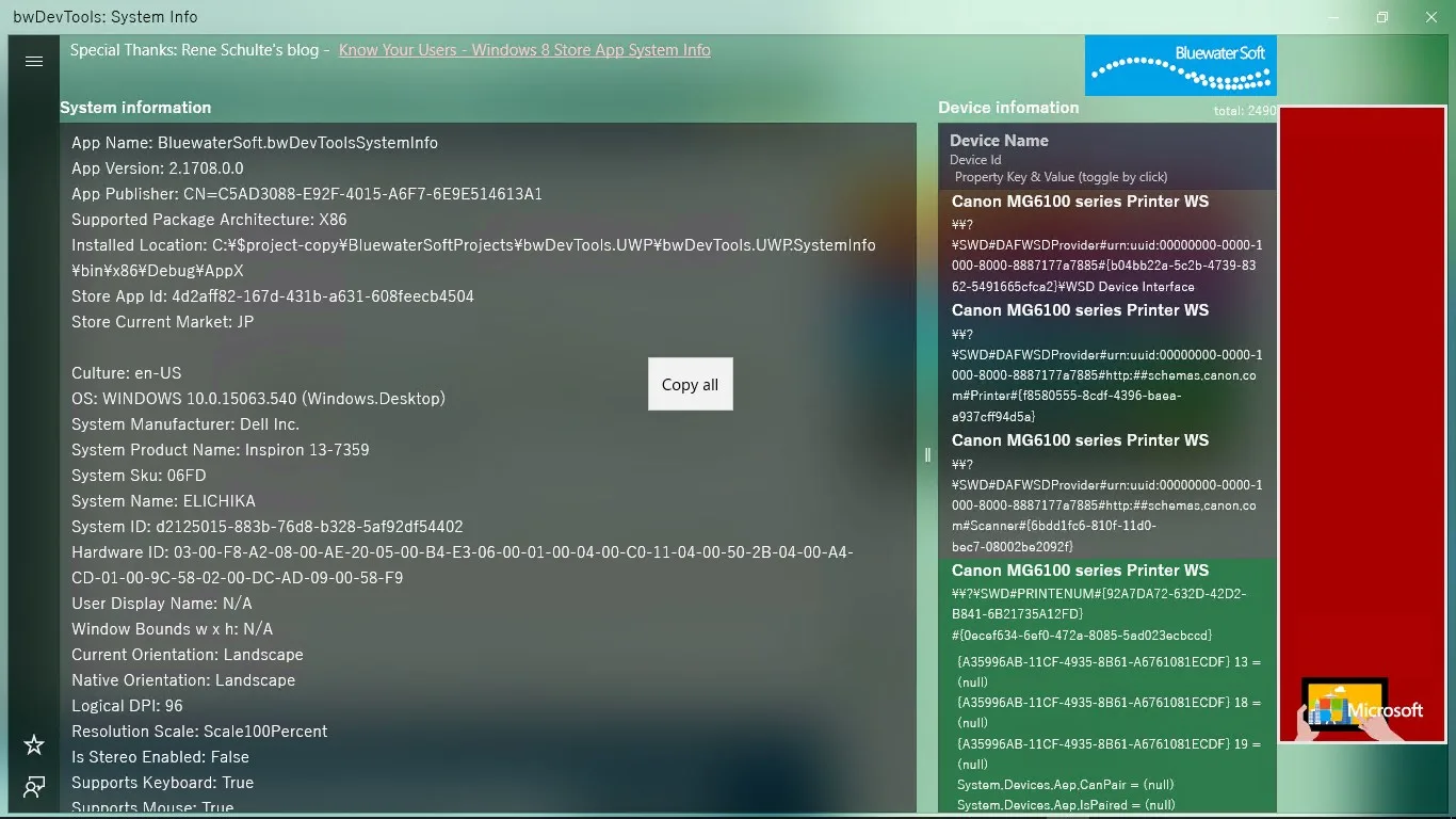 bwDevTools: System Info screenshot 3