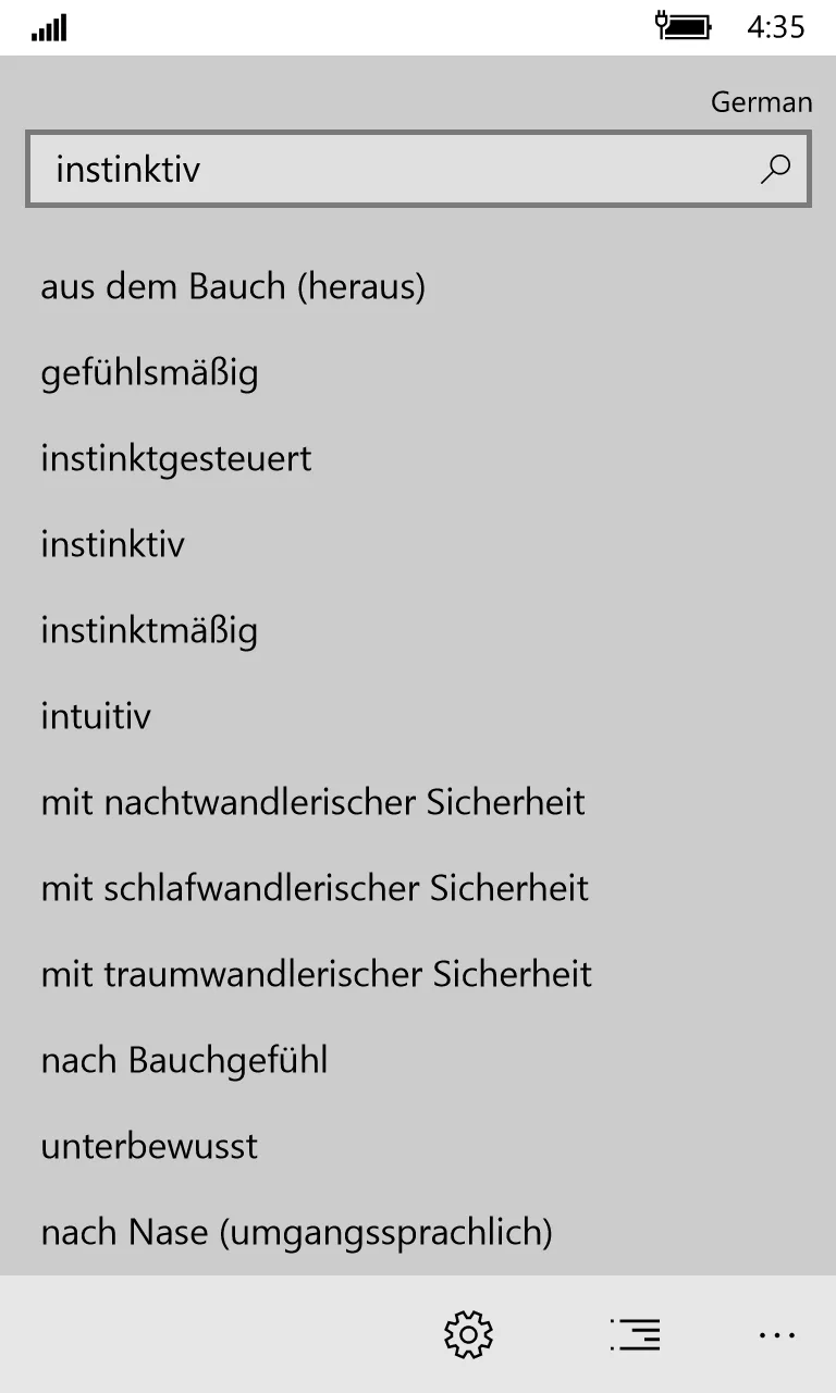Thesaurus screenshot 2
