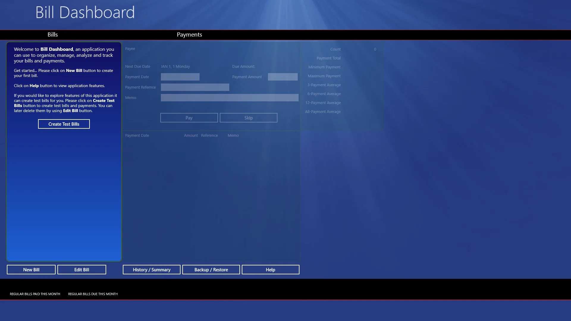 Bill Dashboard screenshot 2