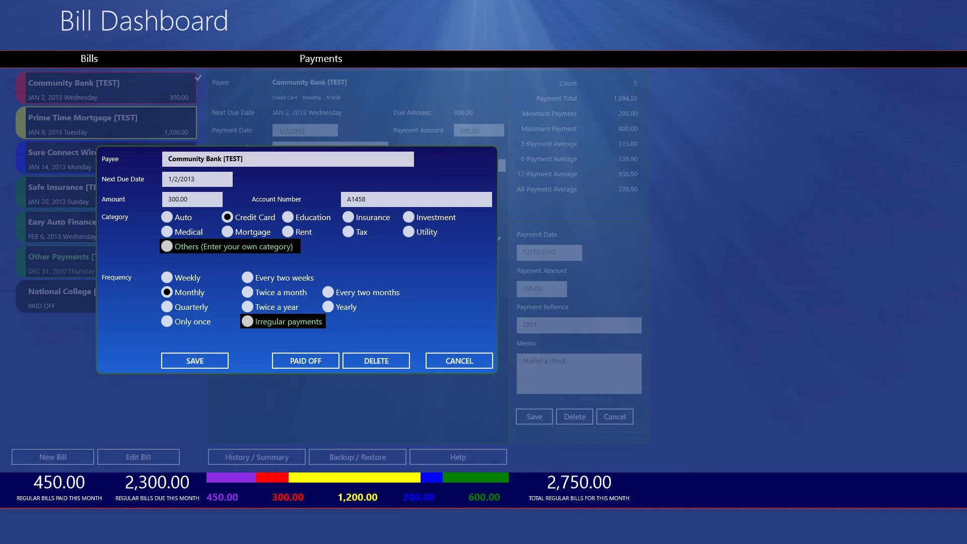 Bill Dashboard screenshot 3