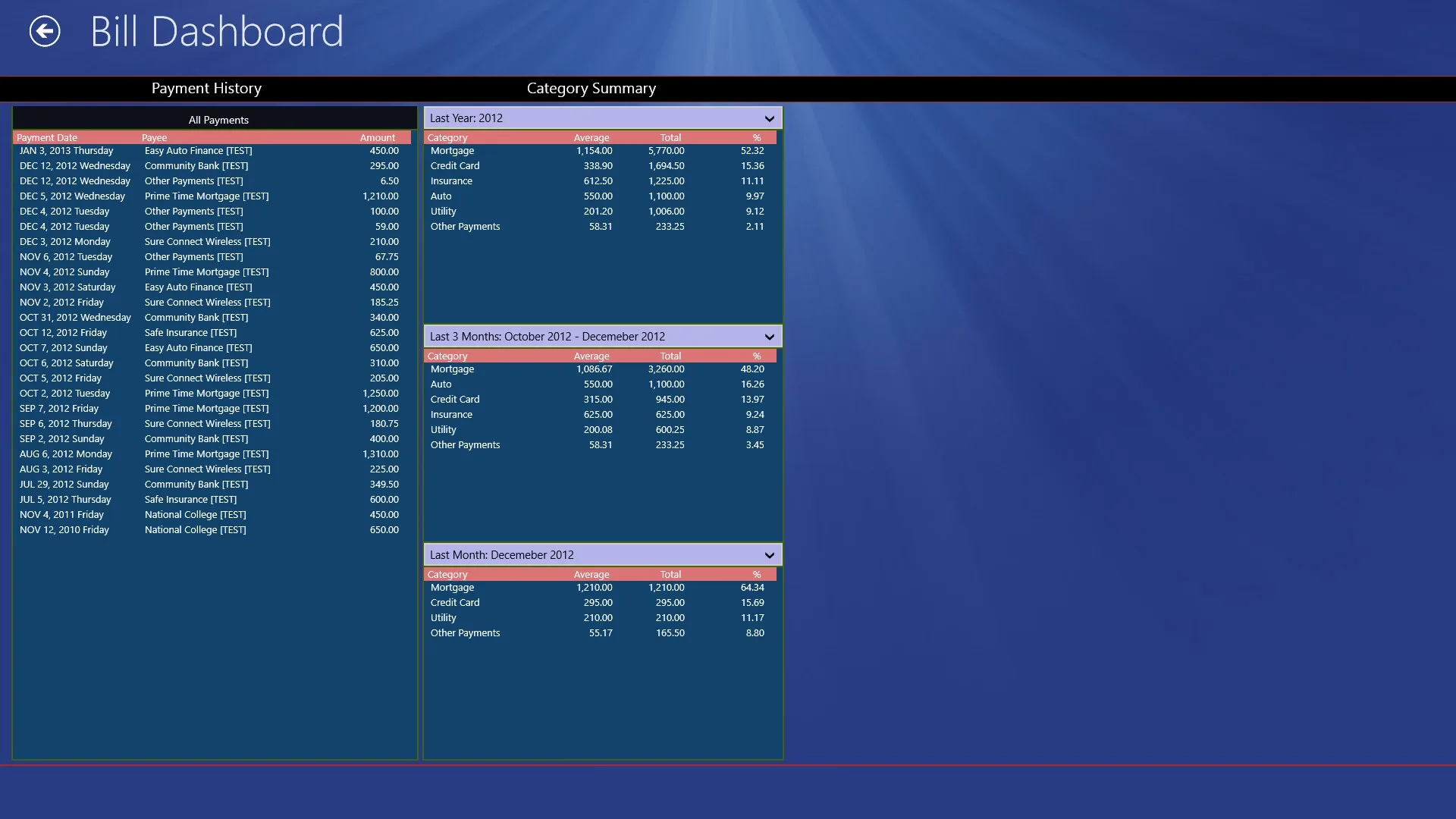 Bill Dashboard screenshot 4