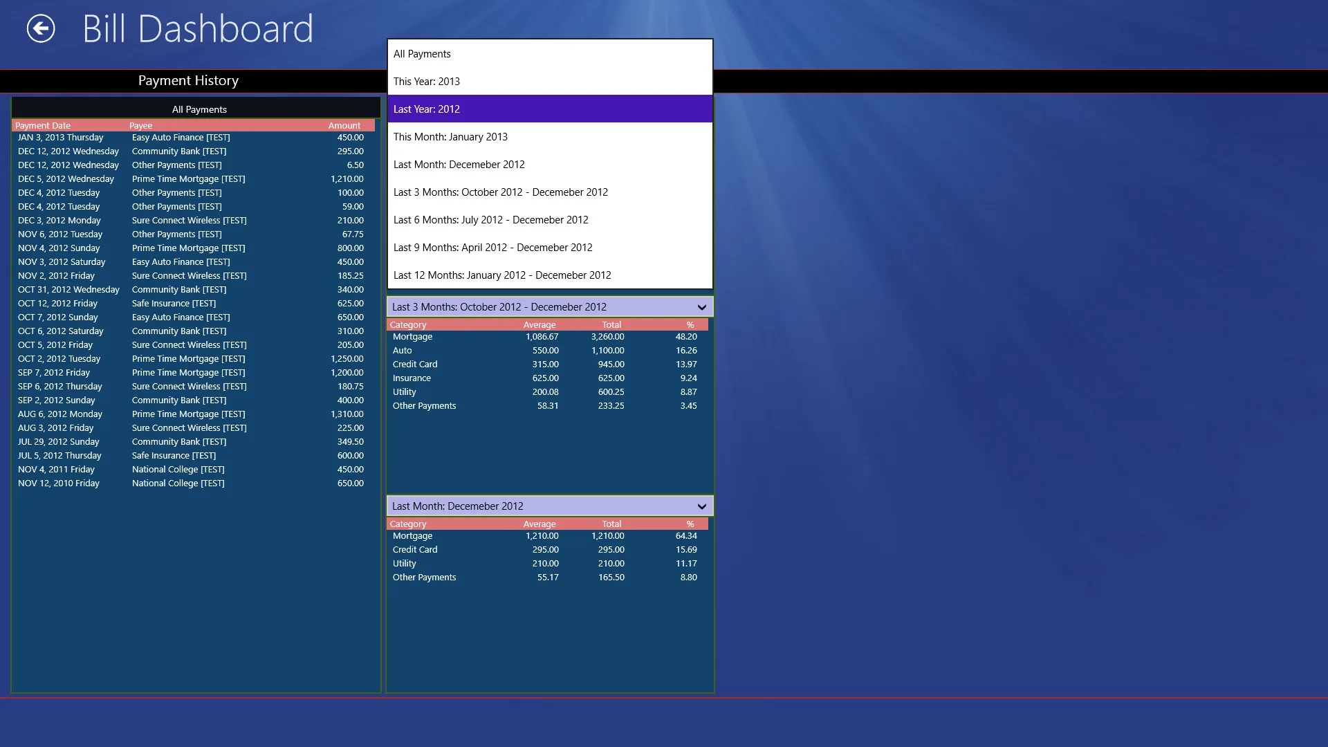 Bill Dashboard screenshot 5