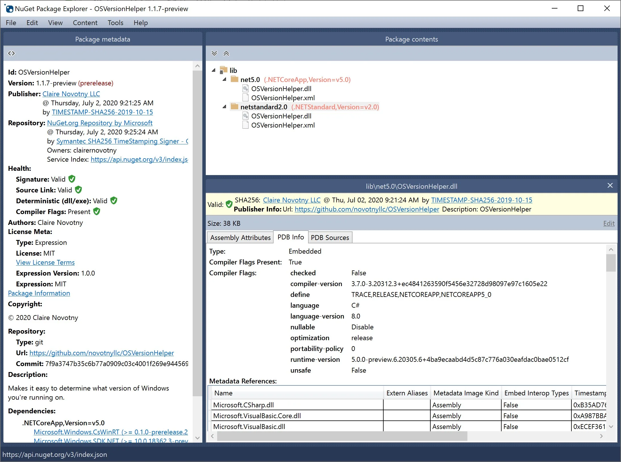 NuGet Package Explorer screenshot 3