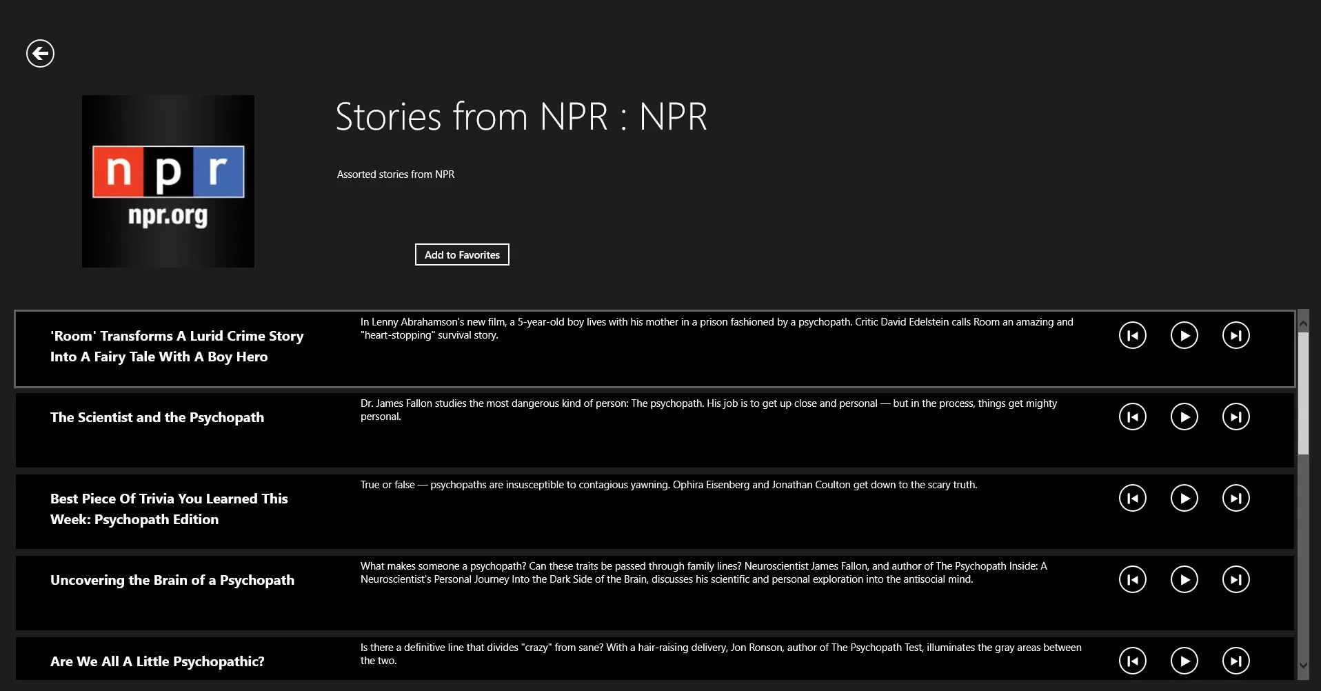 Podcatcher screenshot 2