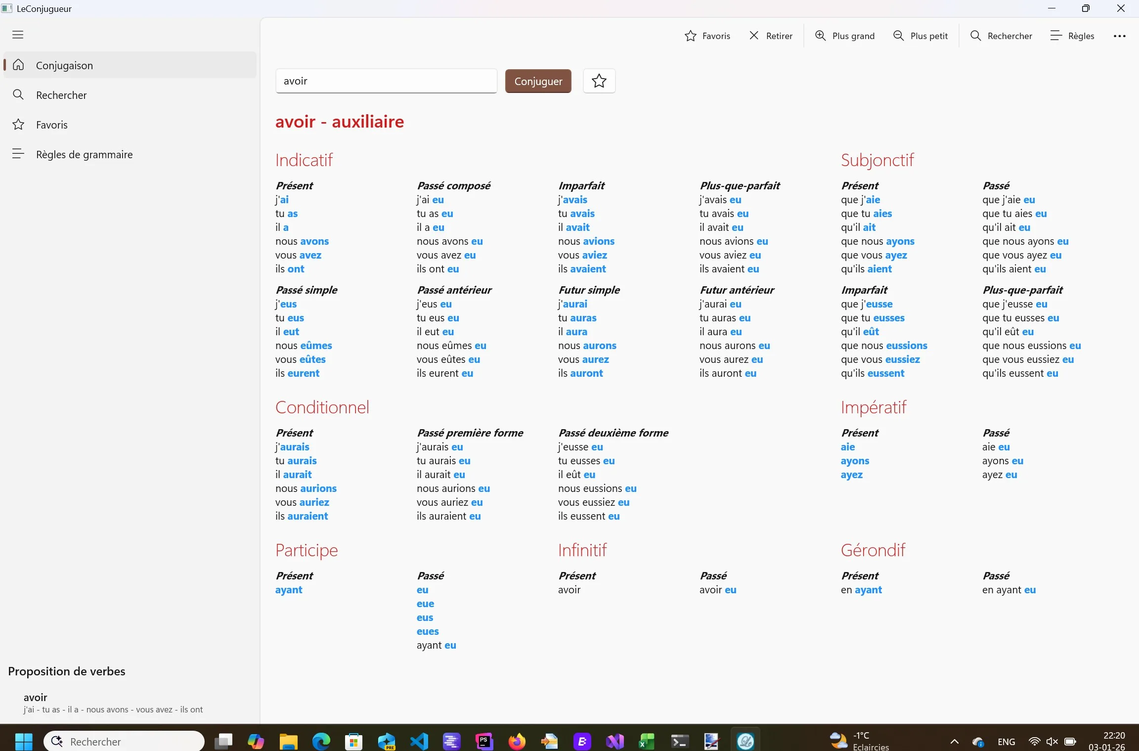 Le Conjugueur Conjugaison screenshot 3