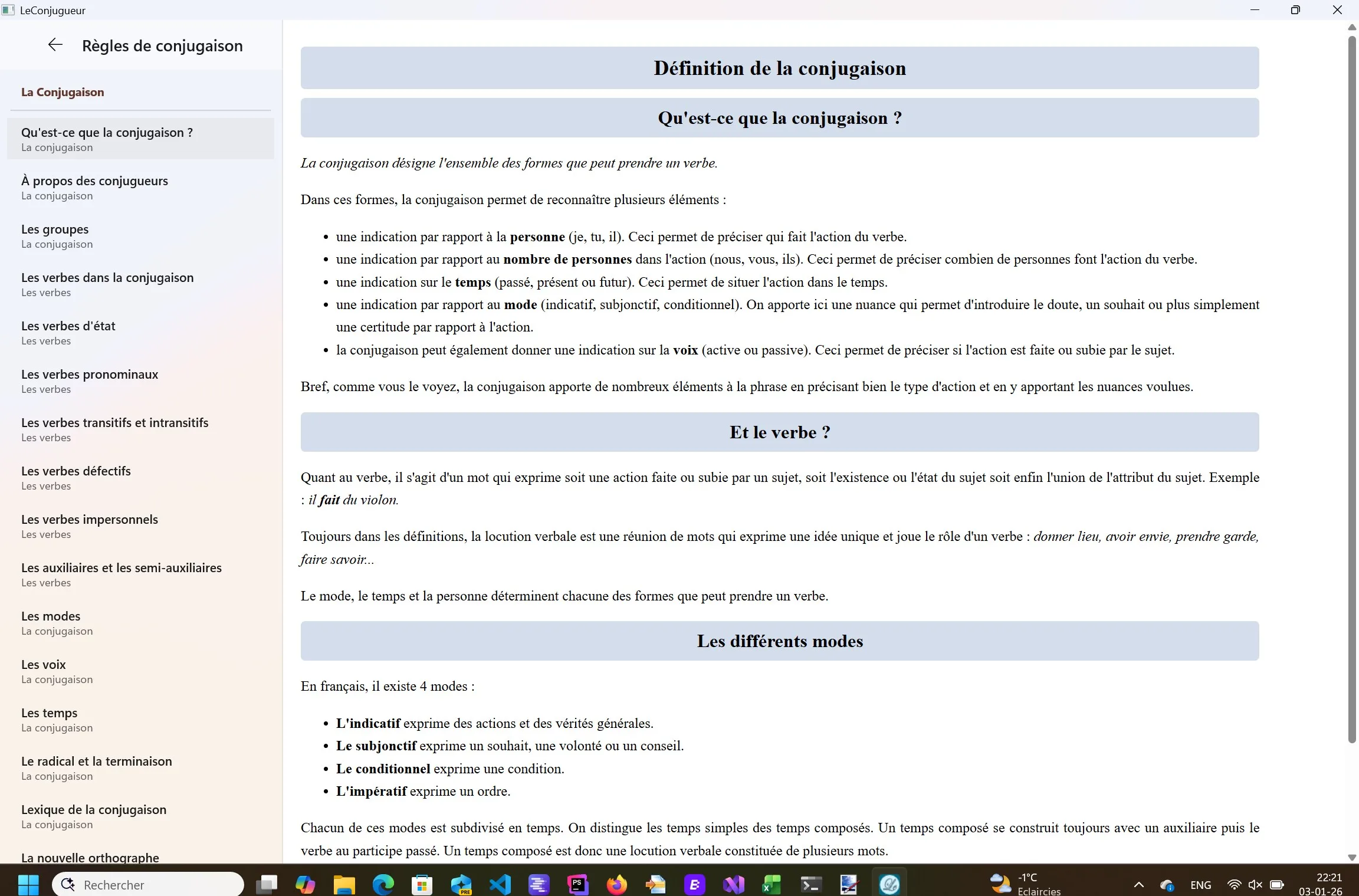 Le Conjugueur Conjugaison screenshot 5