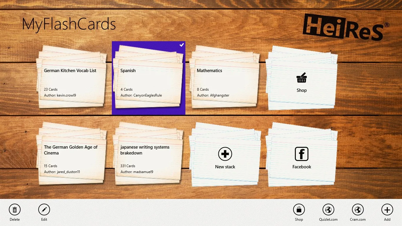MyFlashCards screenshot 2