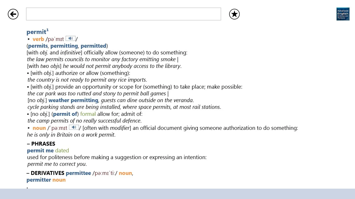 Advanced English Dictionary and Thesaurus screenshot 3
