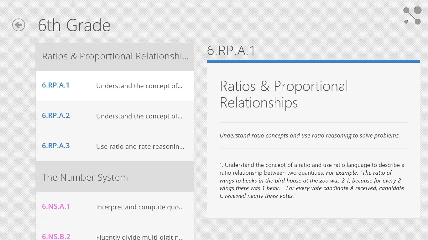 Common Core Standards screenshot 3