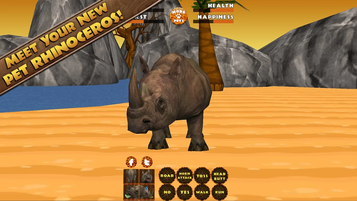 Virtual Pet Rhinoceros screenshot 1