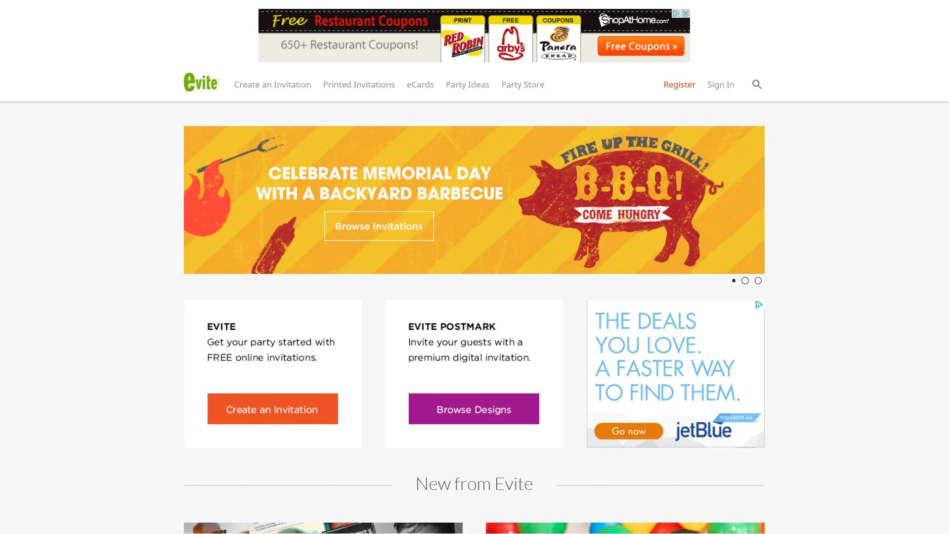 Evite screenshot 1