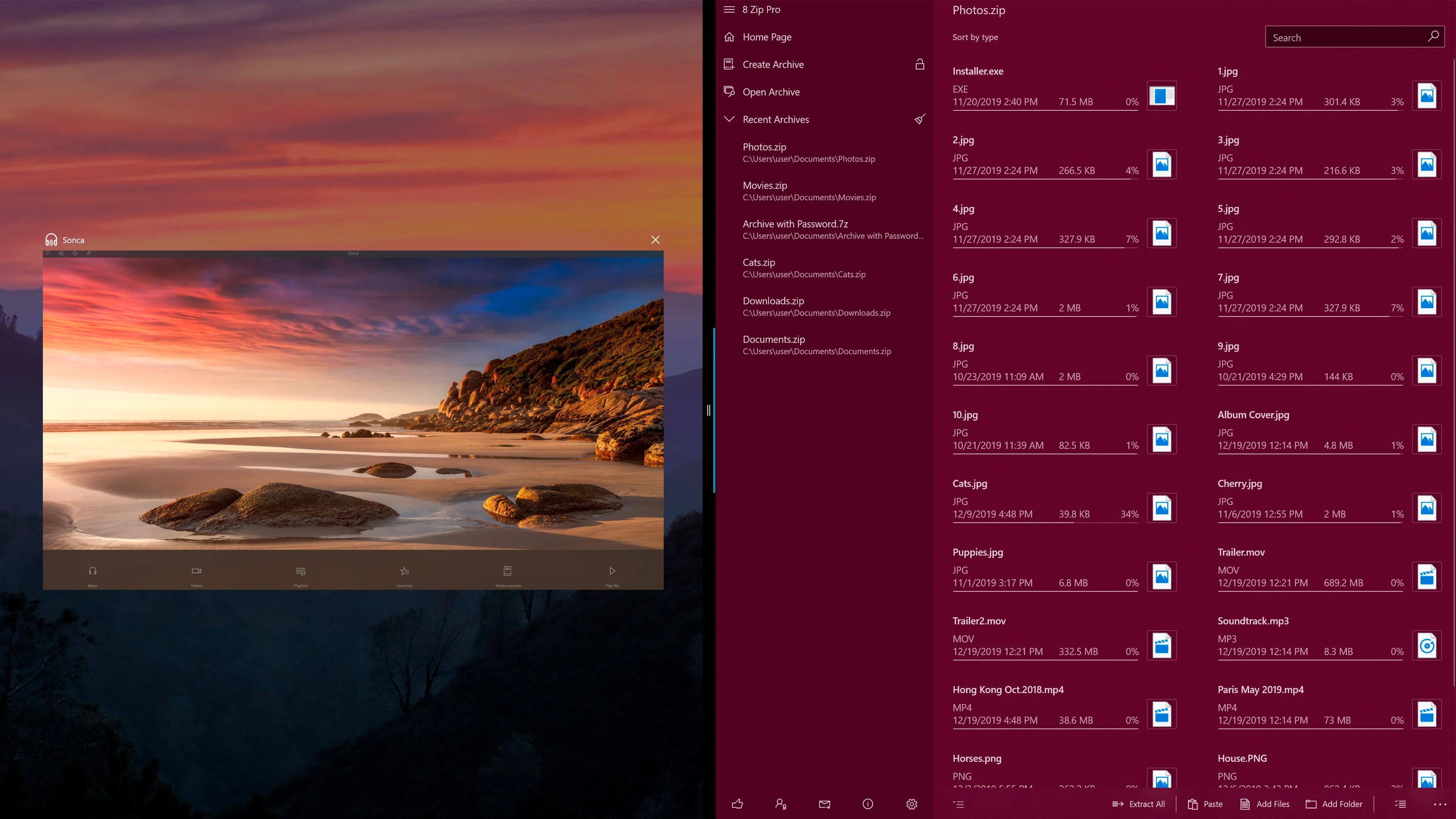 8 Zip Pro - advanced archiver. Create, unpack and encrypt. screenshot 1