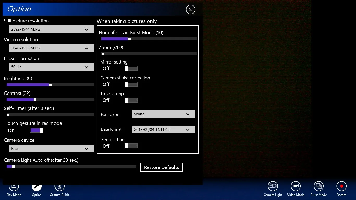 Camera for Panasonic PC screenshot 2