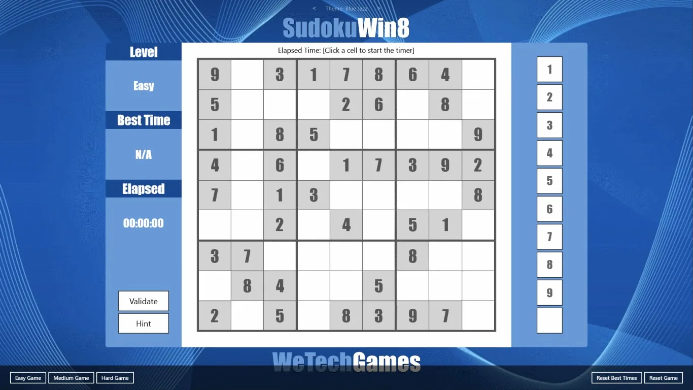 Sudoku Win8 screenshot 1