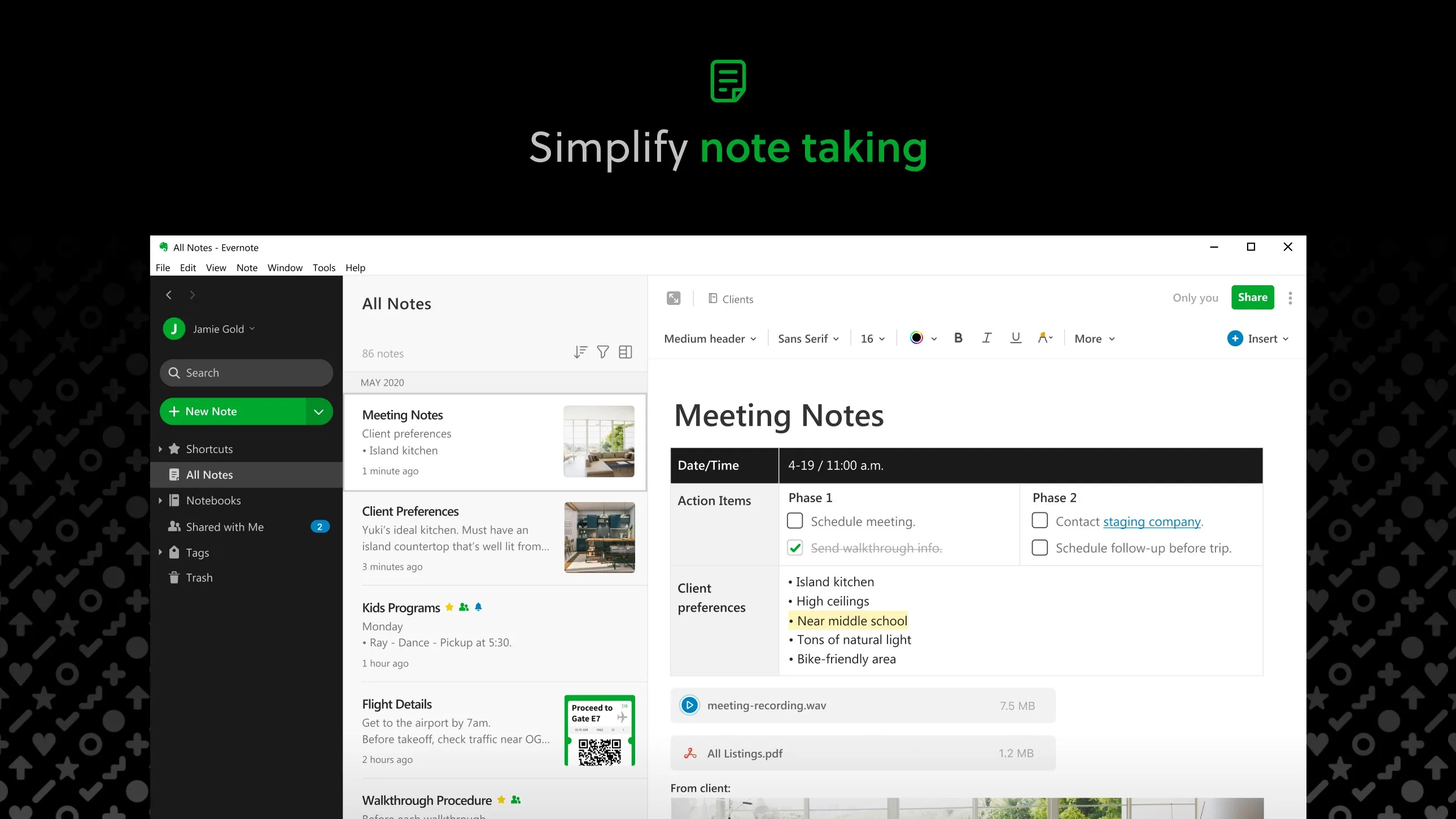 Evernote screenshot 2
