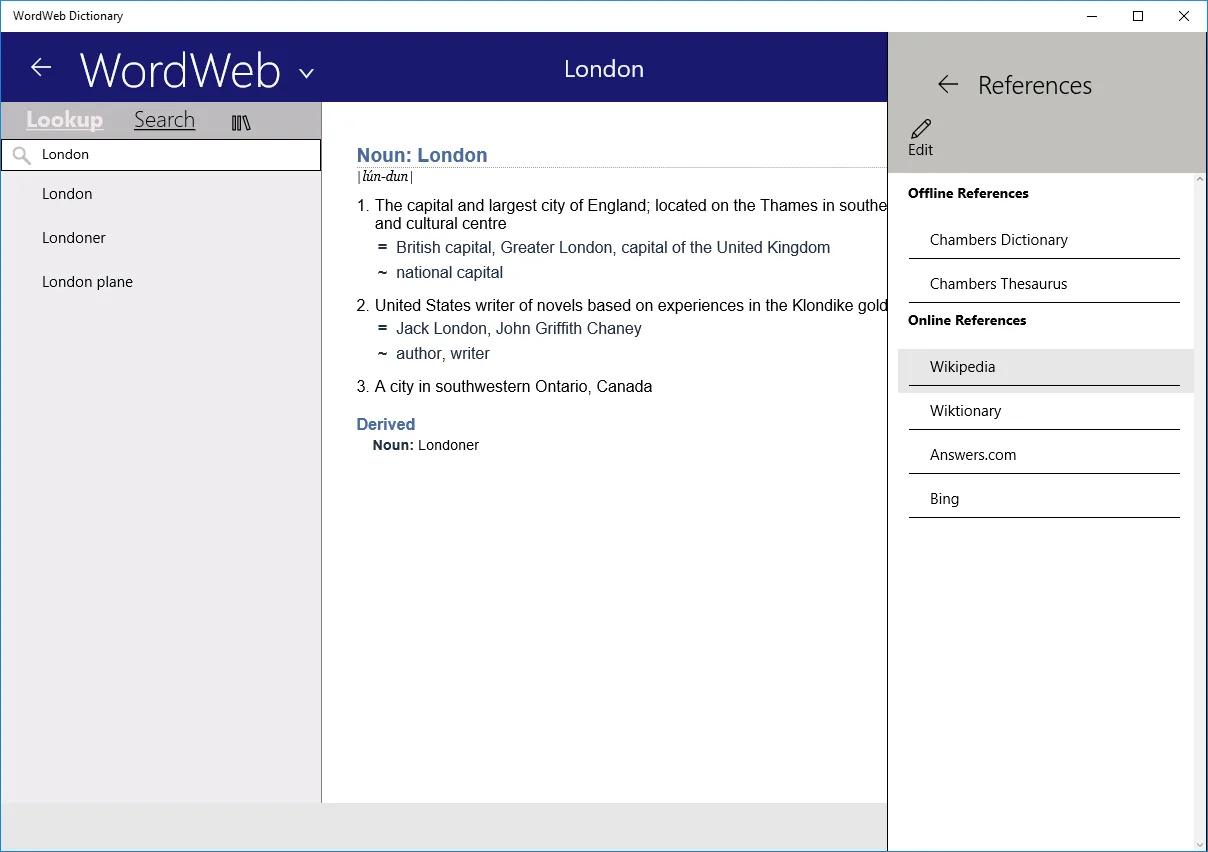 WordWeb Dictionary screenshot 1