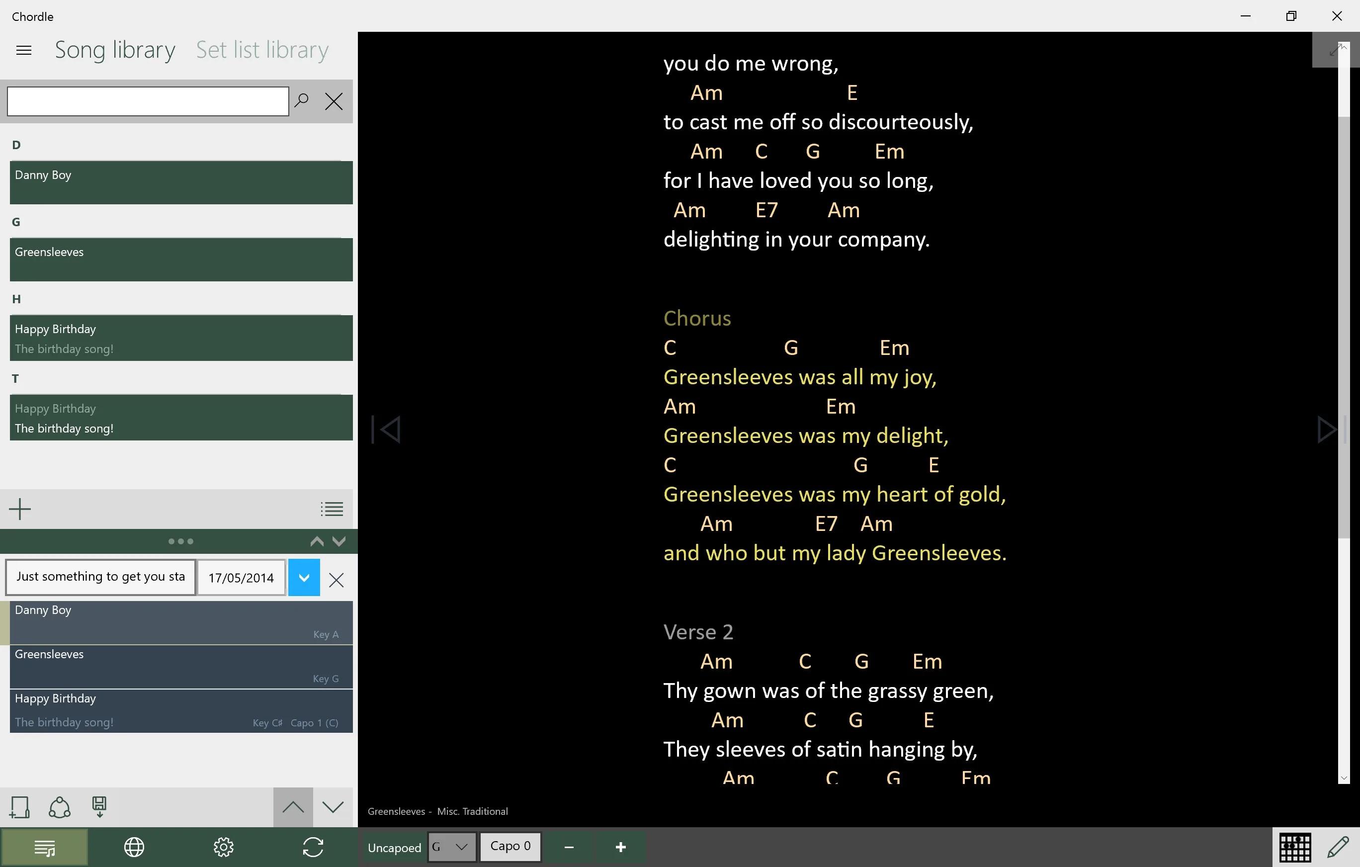 Chordle screenshot 2