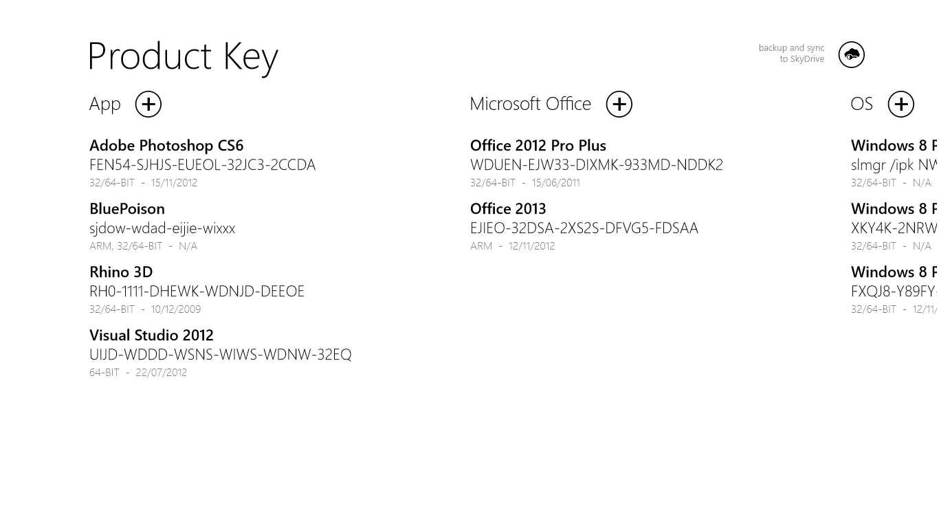 ProductKeys screenshot 2