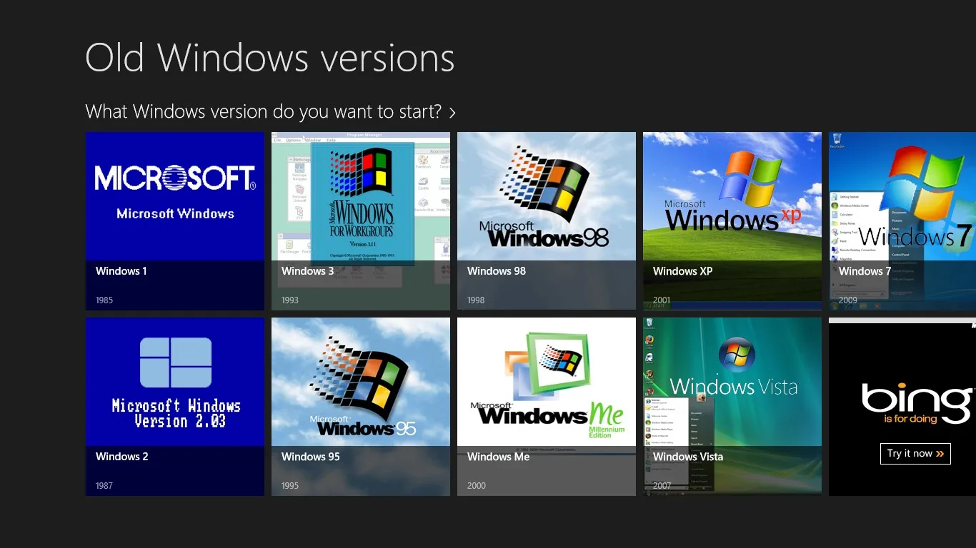 Old Windows Versions screenshot 1