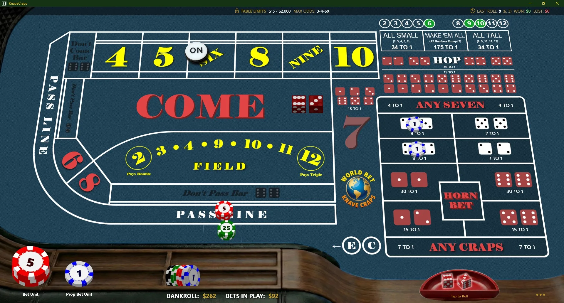 Knave Craps screenshot 1