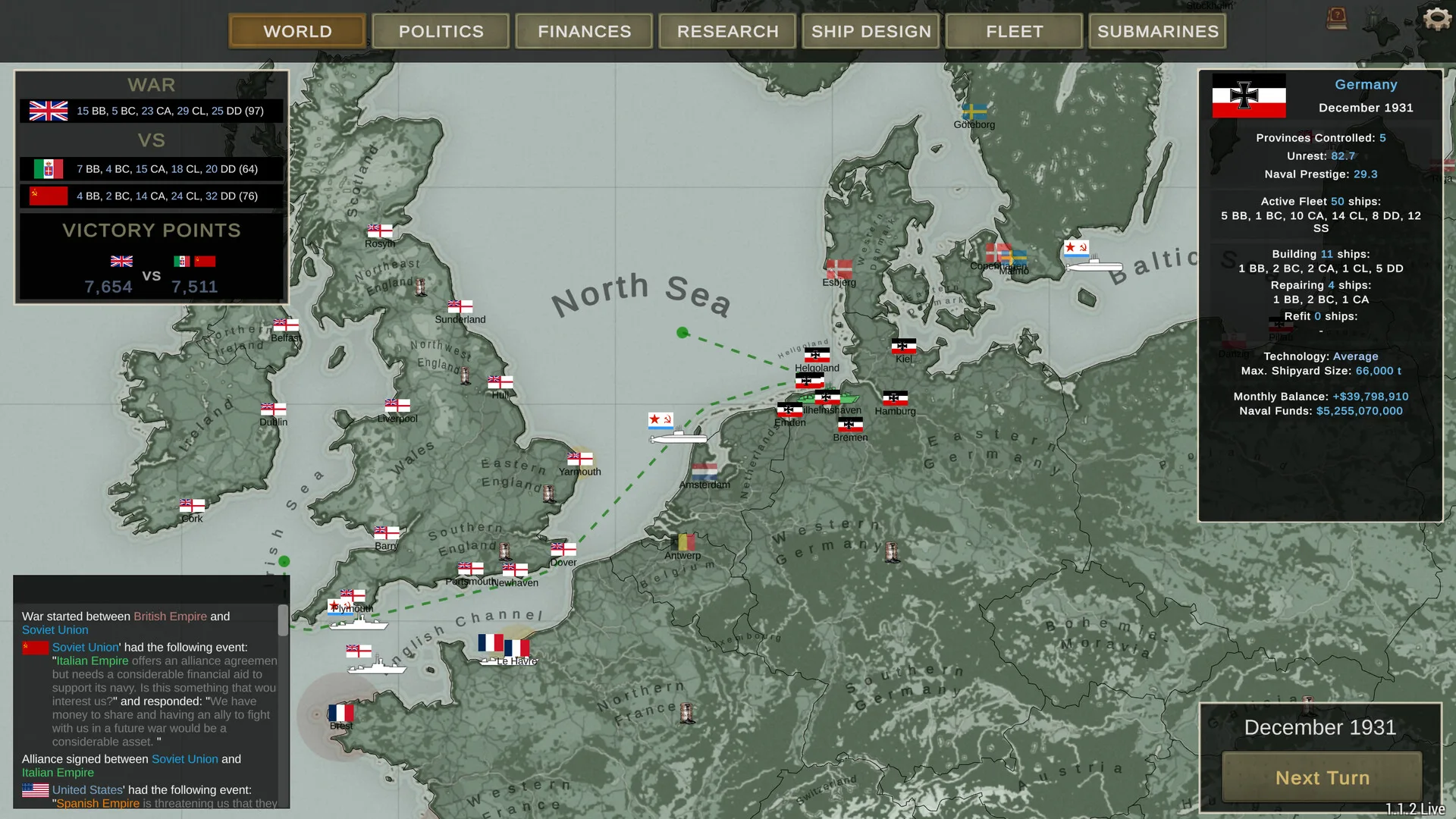 Ultimate Admiral: Dreadnoughts screenshot 1