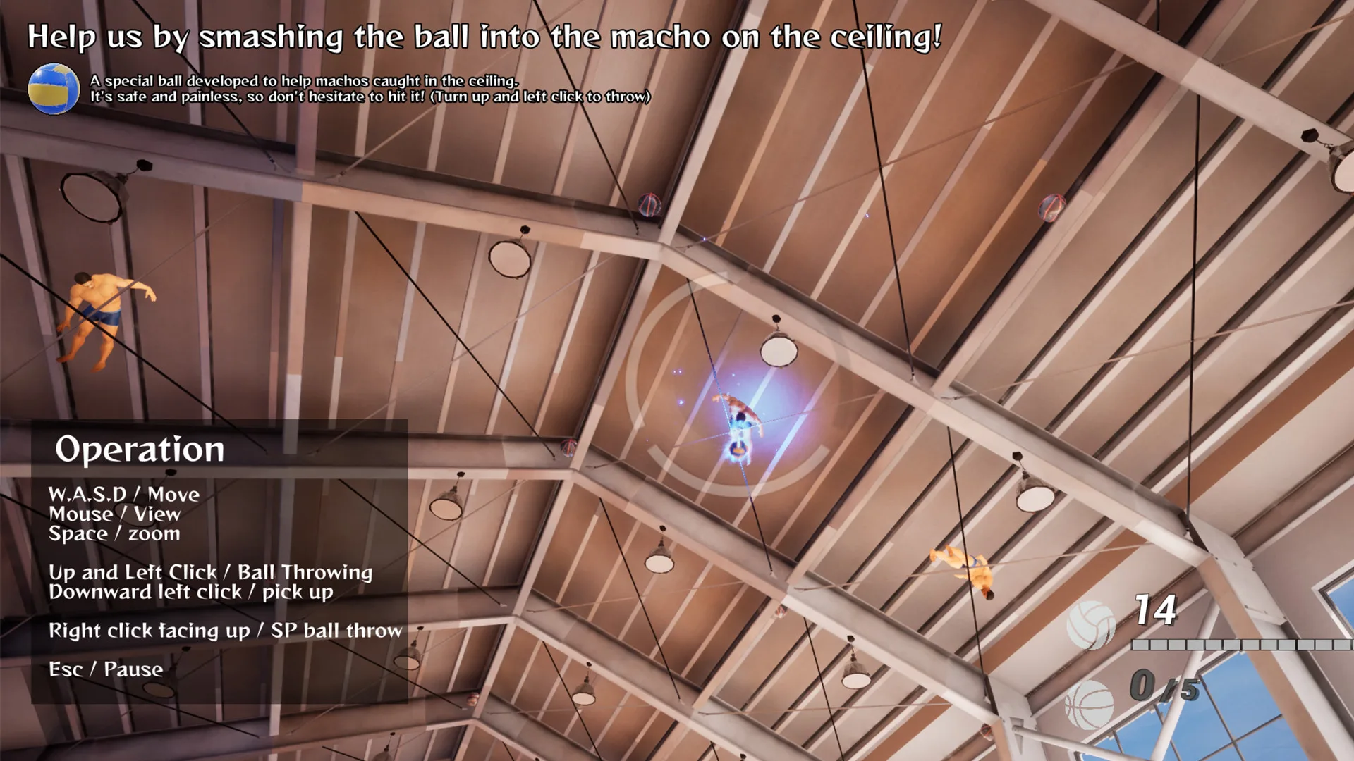 A game that saves the muscles caught in the ceiling of the gymnasium screenshot 2