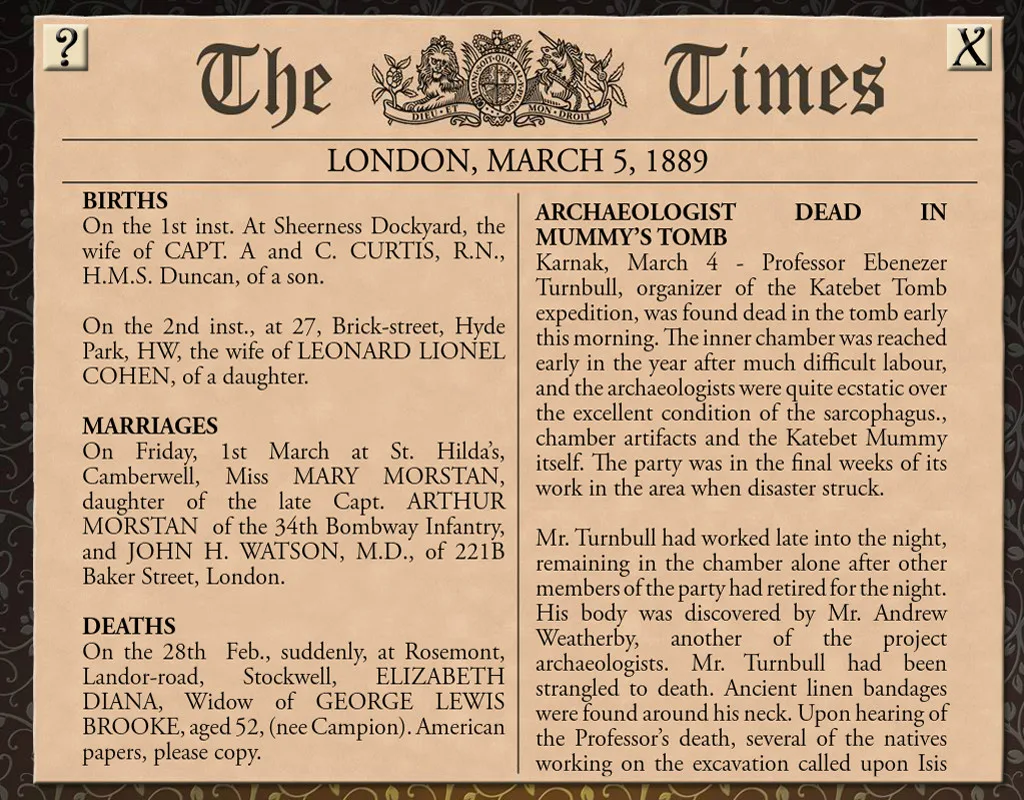 Sherlock Holmes Consulting Detective: The Case of the Mummy's Curse screenshot 5
