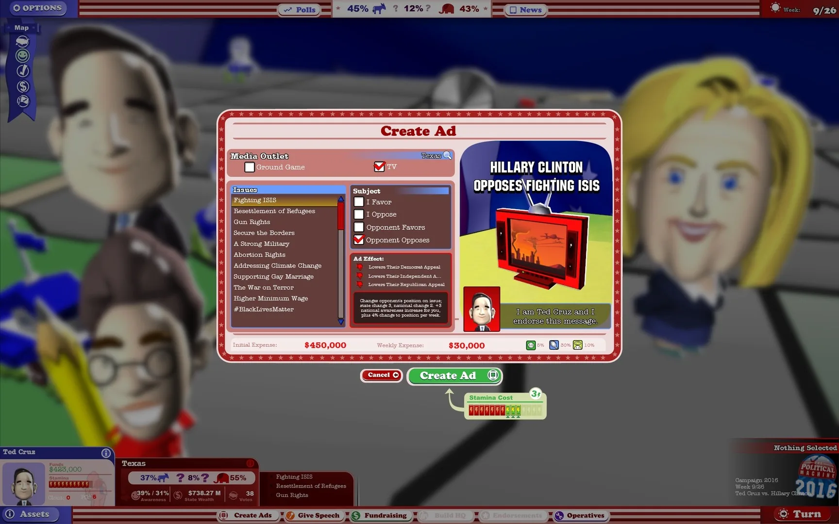 The Political Machine 2016 screenshot 2