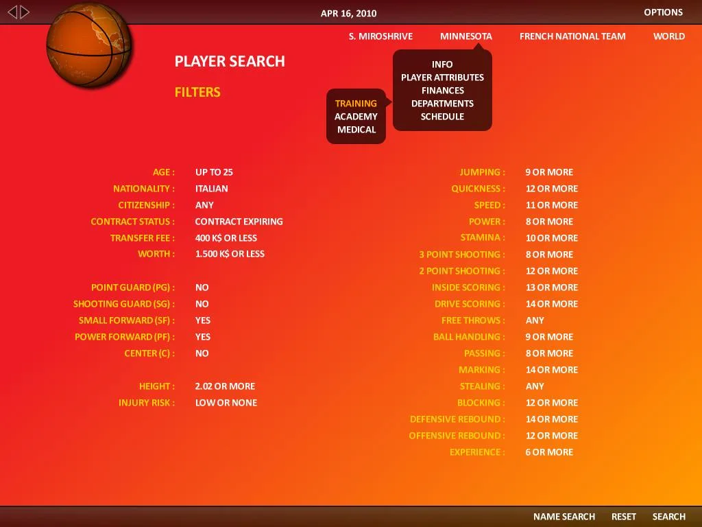 World Basketball Manager 2010 screenshot 5