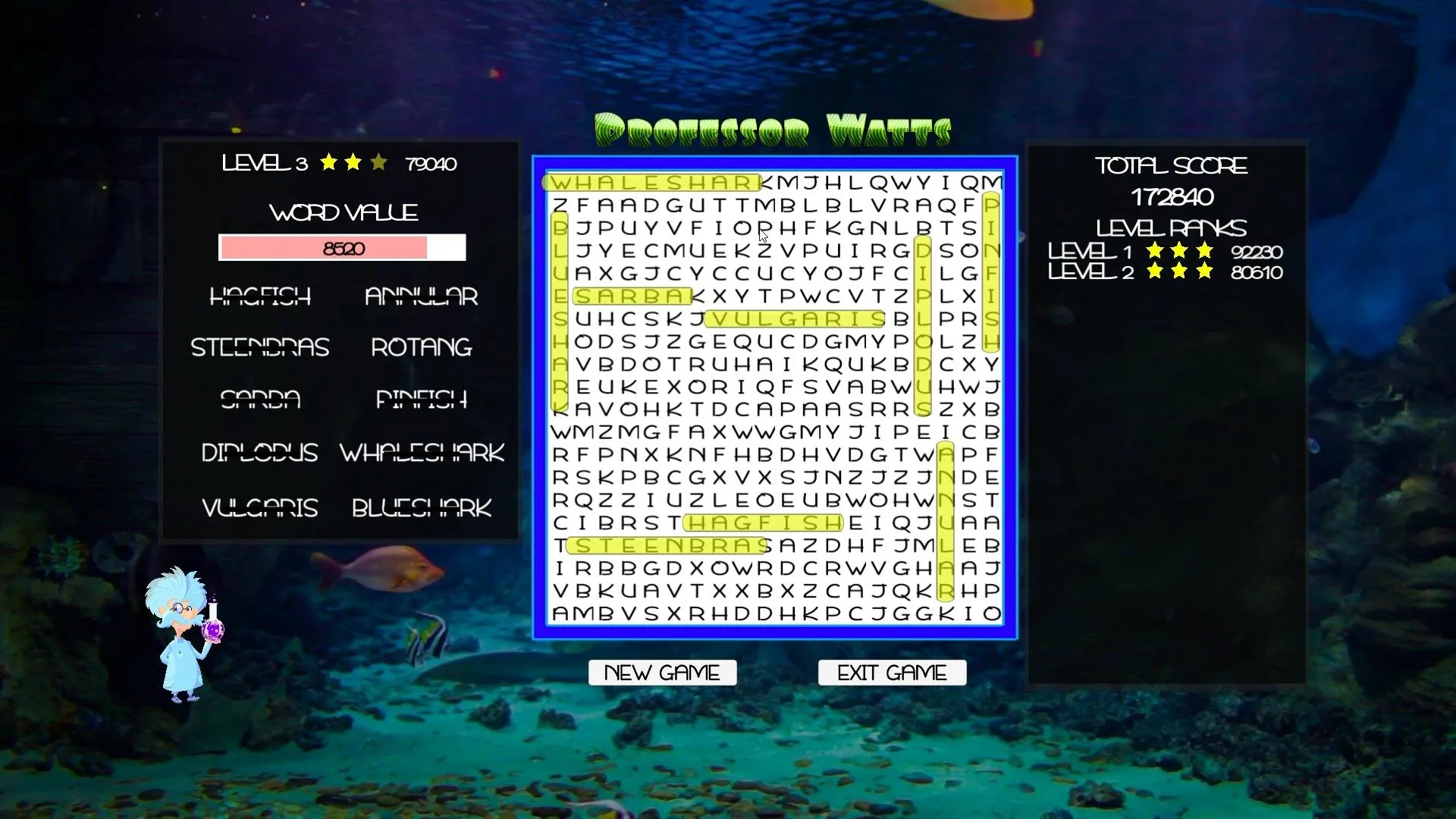 Professor Watts Word Search: Into The Ocean screenshot 3