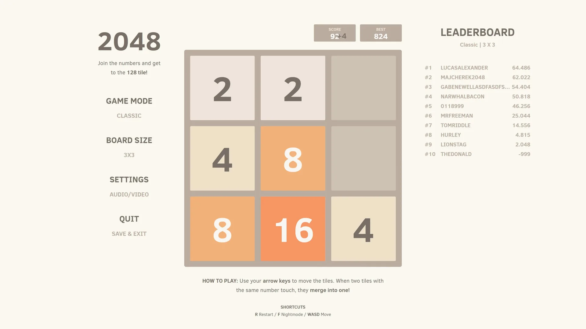 2048 screenshot 3