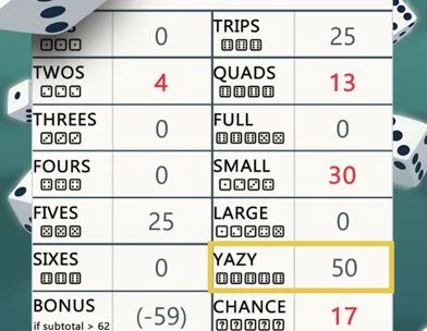 Yazy yatzy dice game screenshot 1