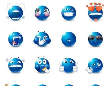 Blue Emoji iMessage Stickers screenshot 2
