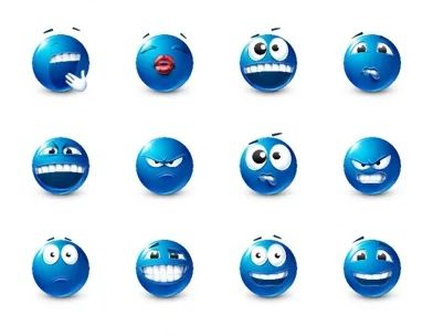 Blue Emoji iMessage Stickers screenshot 3