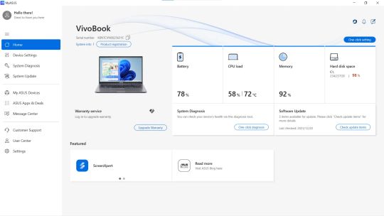 MyASUS screenshot 1
