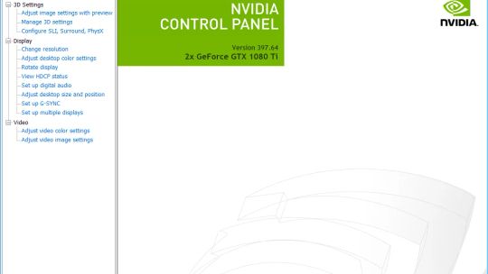 NVIDIA Control Panel screenshot 1