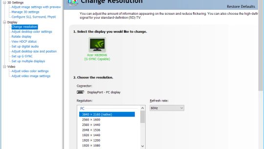 NVIDIA Control Panel screenshot 4