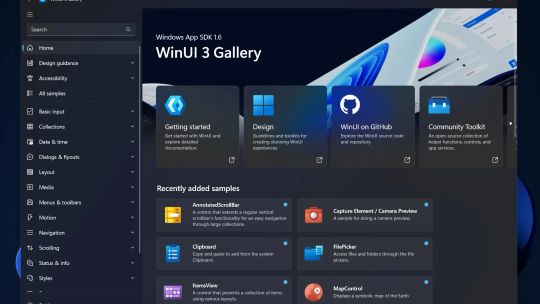 WinUI 3 Gallery screenshot 3