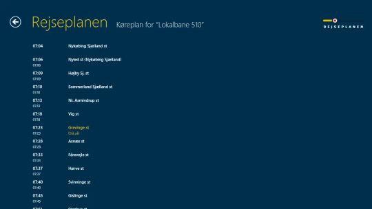 Rejseplanen screenshot 3